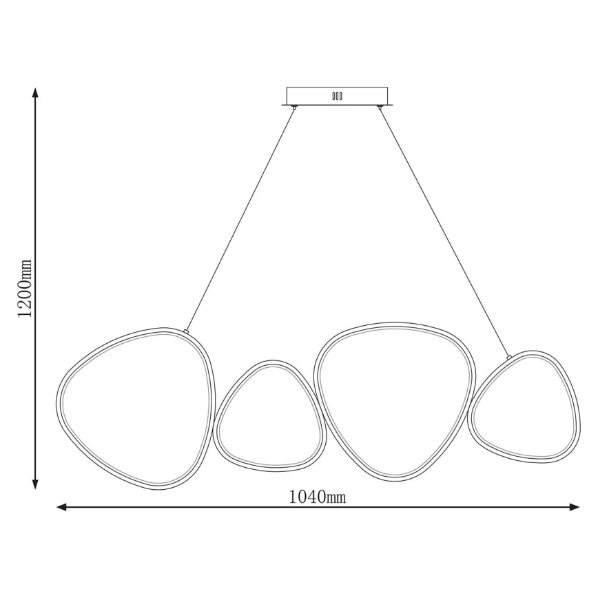 LED-pendel på vajer PETRA LED/48W/230V 4000K svart