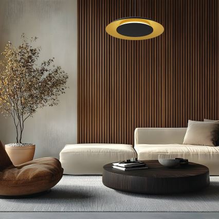 LED-pendel på vajer PIATTINO LED/30W/230V 2700/3200/4000K Ø 40 cm svart/guld