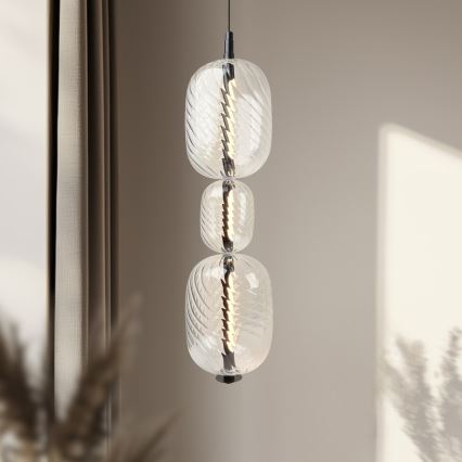 LED-pendel på vajer PLAYA LED/12W/230V svart