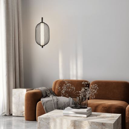 LED-pendel på vajer PUMA 10W/230V Ø 15 cm svart