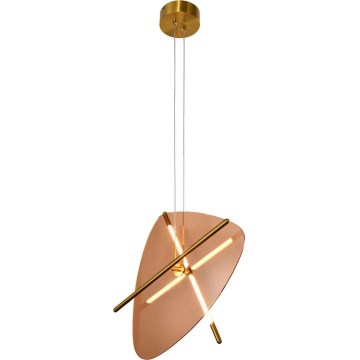 LED-pendel på vajer RELAX LED/15W/230V guld/rökbrun