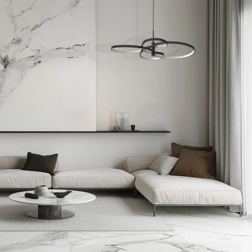 LED-pendel på vajer RIBBON LED/37W/230V 4000K svart