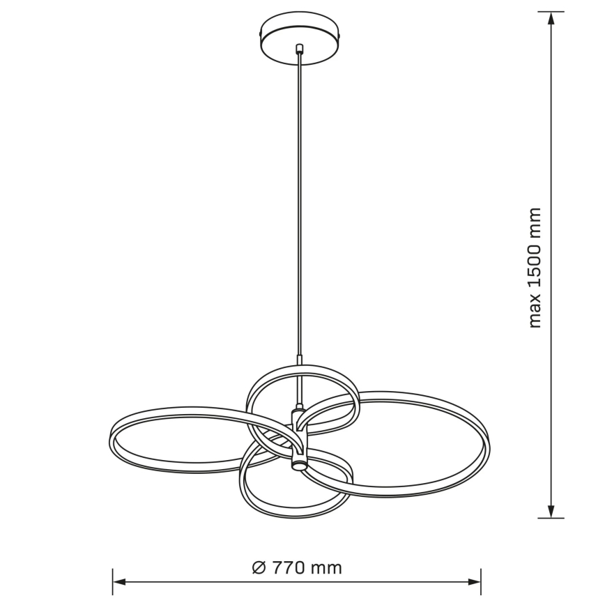 LED-pendel på vajer RIBBON LED/37W/230V 4000K svart
