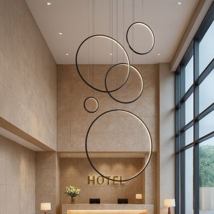 LED-pendel på vajer SATURNO LED/100W/230V svart