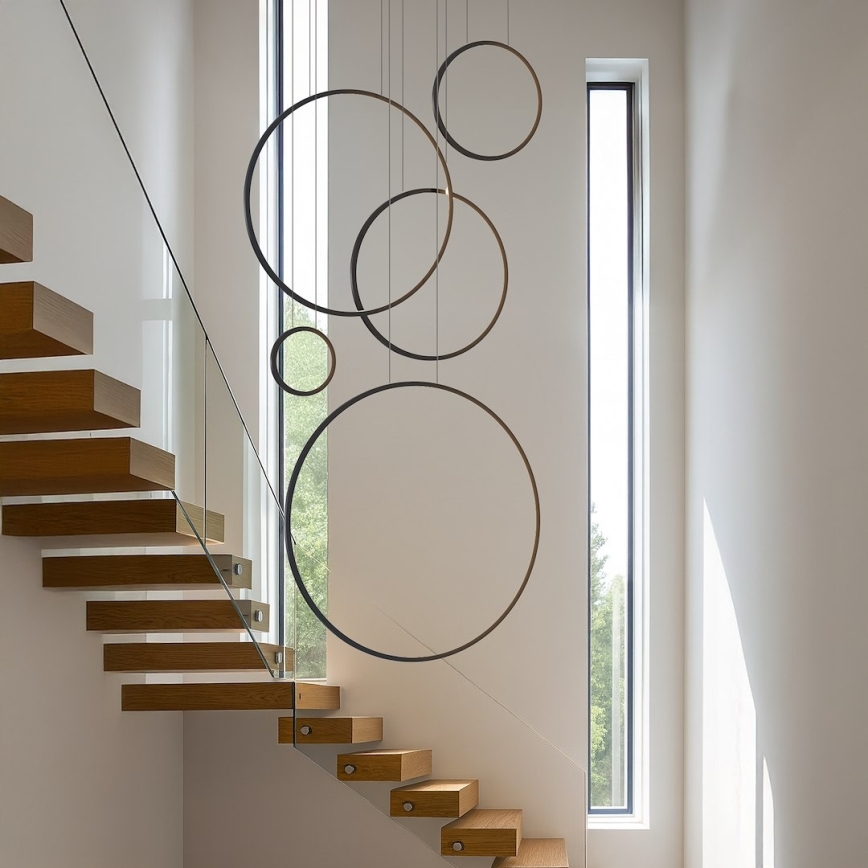 LED-pendel på vajer SATURNO LED/100W/230V svart