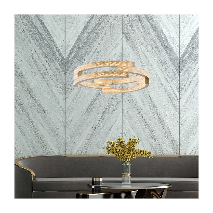 LED-pendel på vajer TARJA LED/36W/230V 3000/4000/6000K Ø 60 cm guld