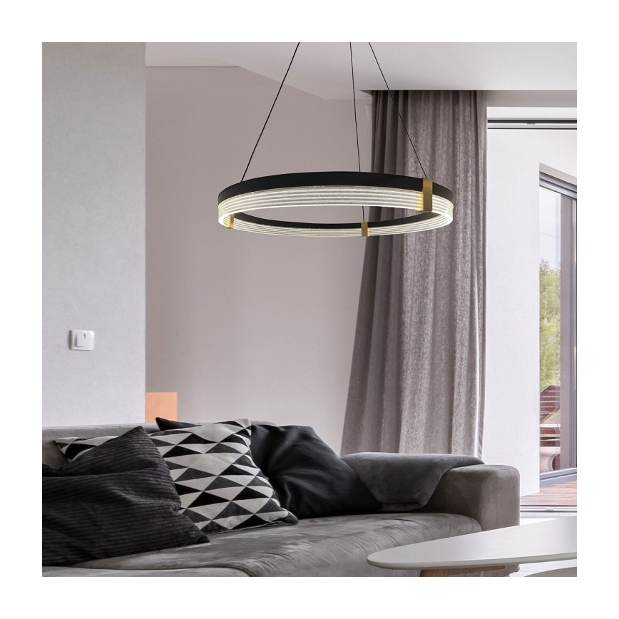 LED-pendel på vajer TRIANGLE LED/40W/230V 3000/4000/6000K Ø 60 cm, svart