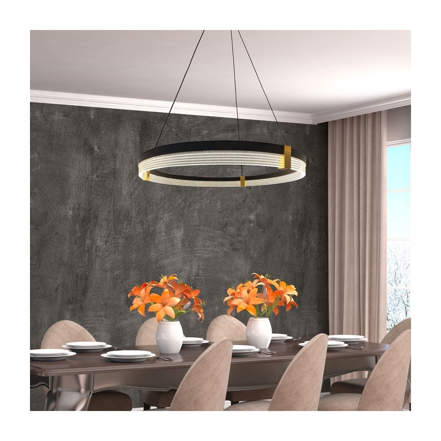 LED-pendel på vajer TRIANGLE LED/40W/230V 3000/4000/6000K Ø 60 cm, svart