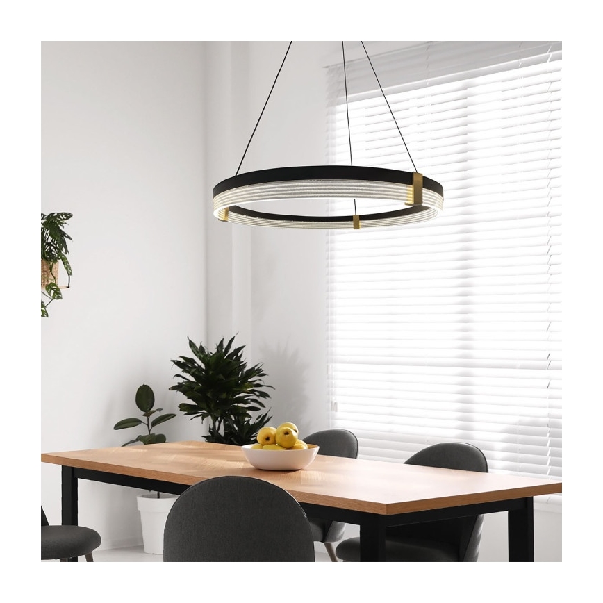 LED-pendel på vajer TRIANGLE LED/40W/230V 3000/4000/6000K Ø 60 cm, svart