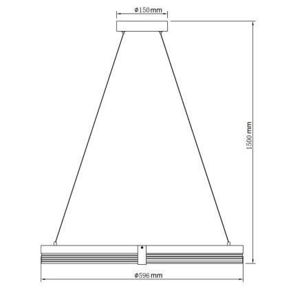 LED-pendel på vajer TRIANGLE LED/40W/230V 3000/4000/6000K Ø 60 cm, svart