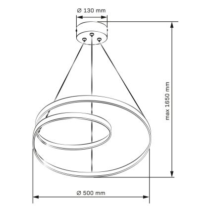 LED-pendel på vajer ZEFIRA LED/40W/230V 4000K Ø 50 cm guld