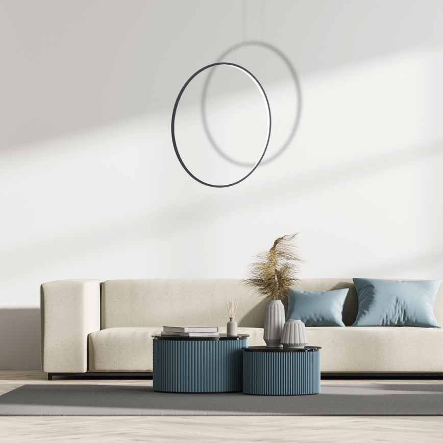 LED-pendel på wire SATURNO LED/46W/230V Ø 80 cm IP44 svart
