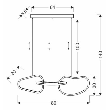 LED-pendellampa ANNELI på vajer LED/30W/230V 80 cm guld