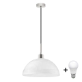 LED-pendellampa med kabel 1xE27/60W/230V vit/svart