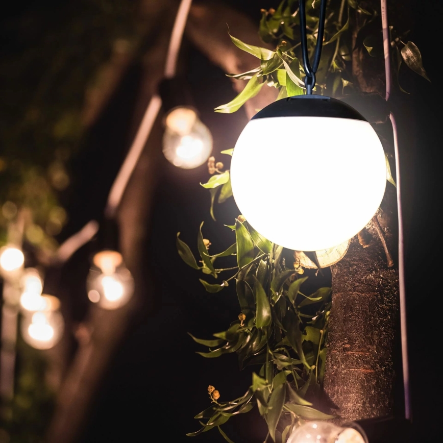 LED Pendellampa med solceller KIARA LED/1,2V 600 mAh IP44 svart