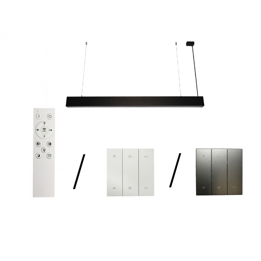 LED-pendellampa med vajer LED/55W/230V 3000/4000/6500K 120 cm svart