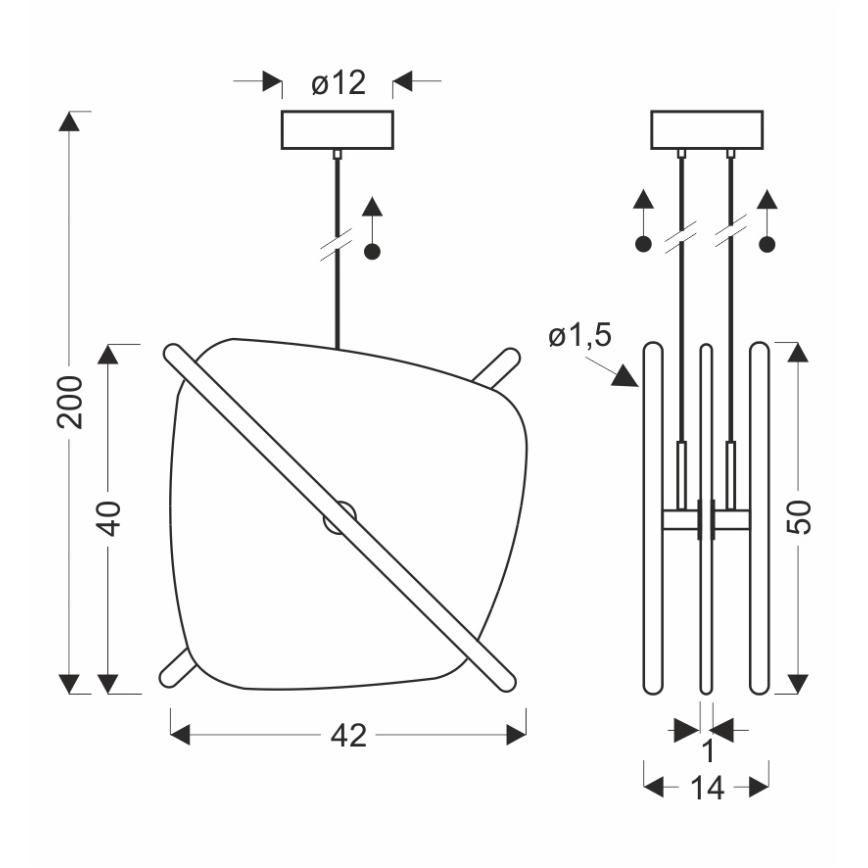 LED-pendellampa med vajer RELAX LED/15W/230V guld/vit