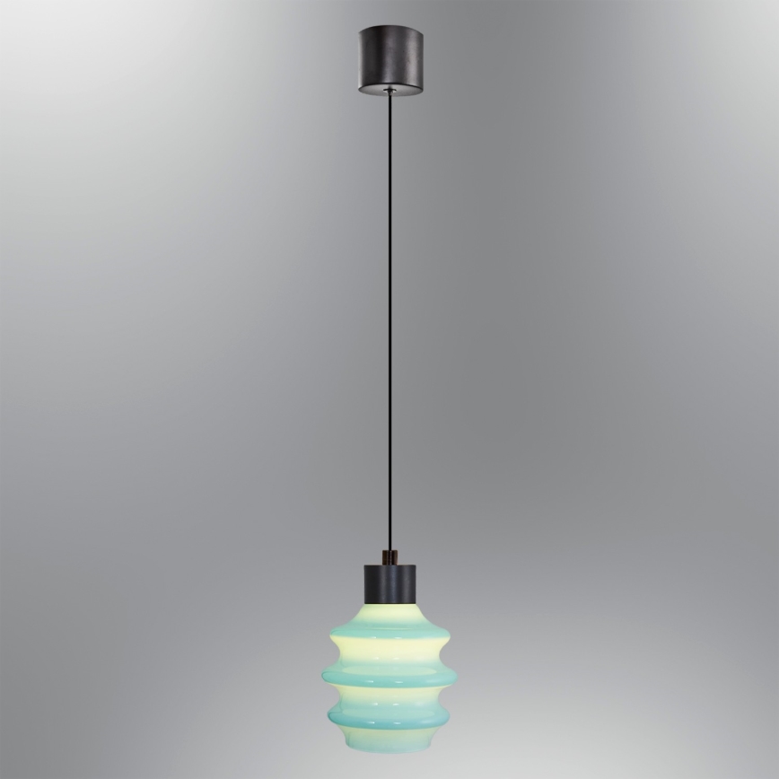 LED-pendellampa på kabel CACTUS LED/3W/230V 3000K svart/blå