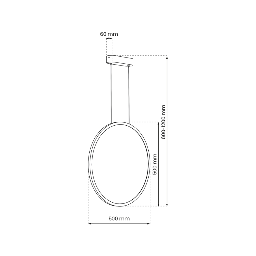 LED-pendellampa på kabel SATURNO LED/28W/230V Ø 50 cm IP44 svart