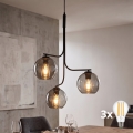 LED-pendellampa på lina CESAR 3xE27/15W/230V svart/rökgrå