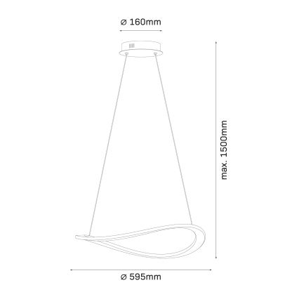LED-pendellampa på sladd CASHMERE LED/40W/230V Ø 59,5 cm beige