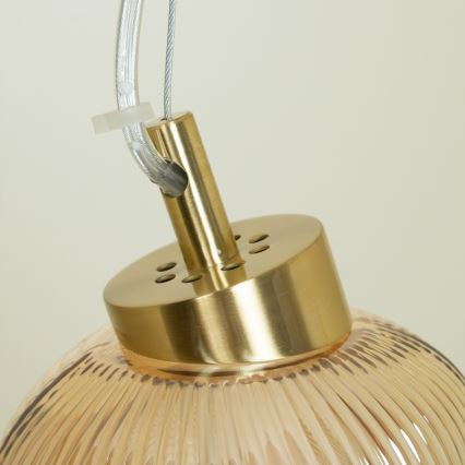 LED-pendellampa på vajer BOLLA LED/36W/230V guld/rökbeige