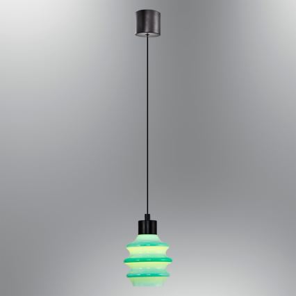 LED-pendellampa på vajer CACTUS LED/3W/230V 3000K svart/grön