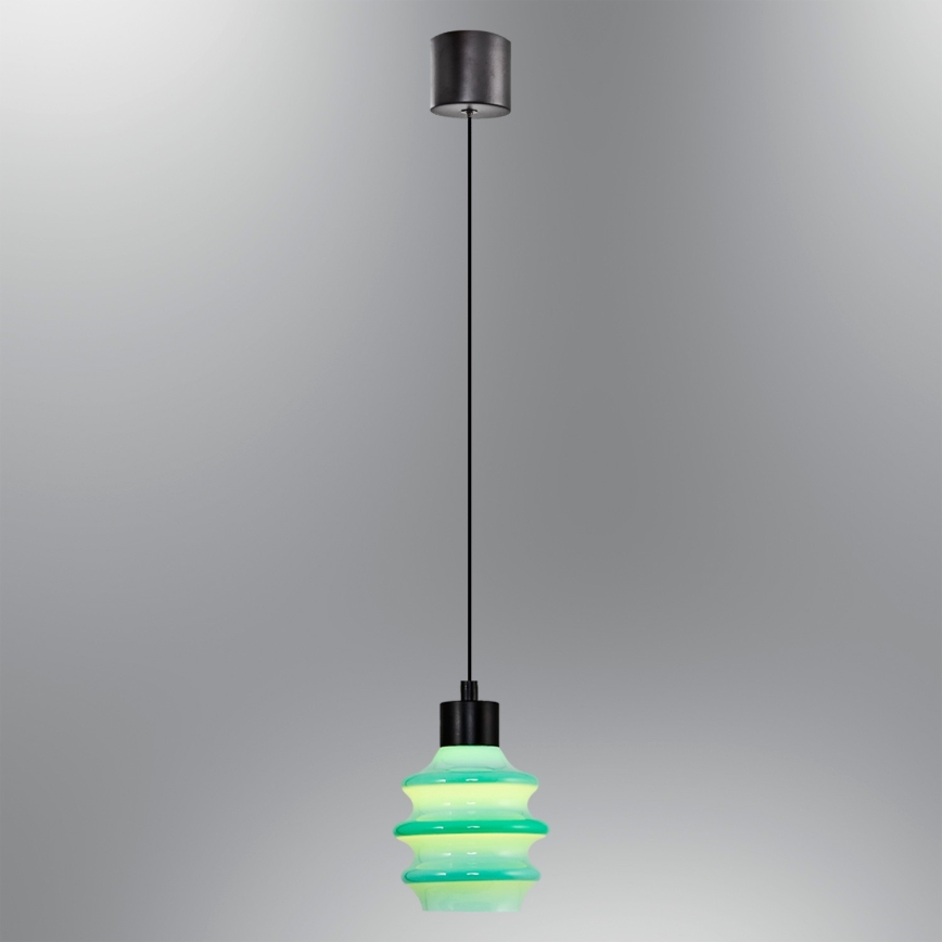 LED-pendellampa på vajer CACTUS LED/3W/230V 3000K svart/grön