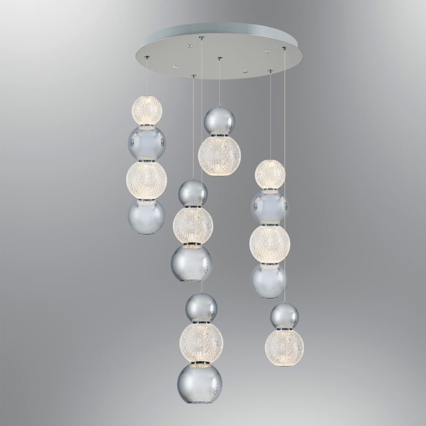 LED-pendellampa på vajer CREMONA LED/34W/230V 3000K mattkrom