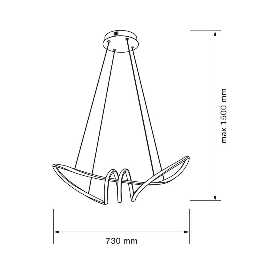 LED-pendellampa på vajer FLAVIA LED/44W/230V svart