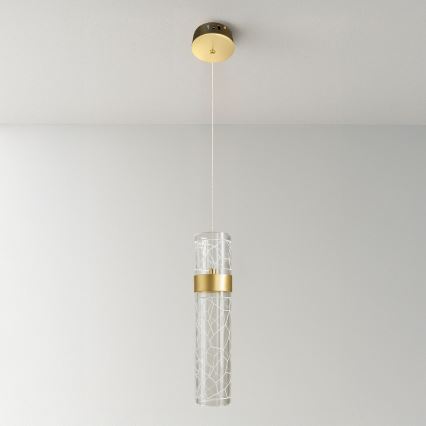 LED-pendellampa på vajer LAGOS LED/8W/230V, guld