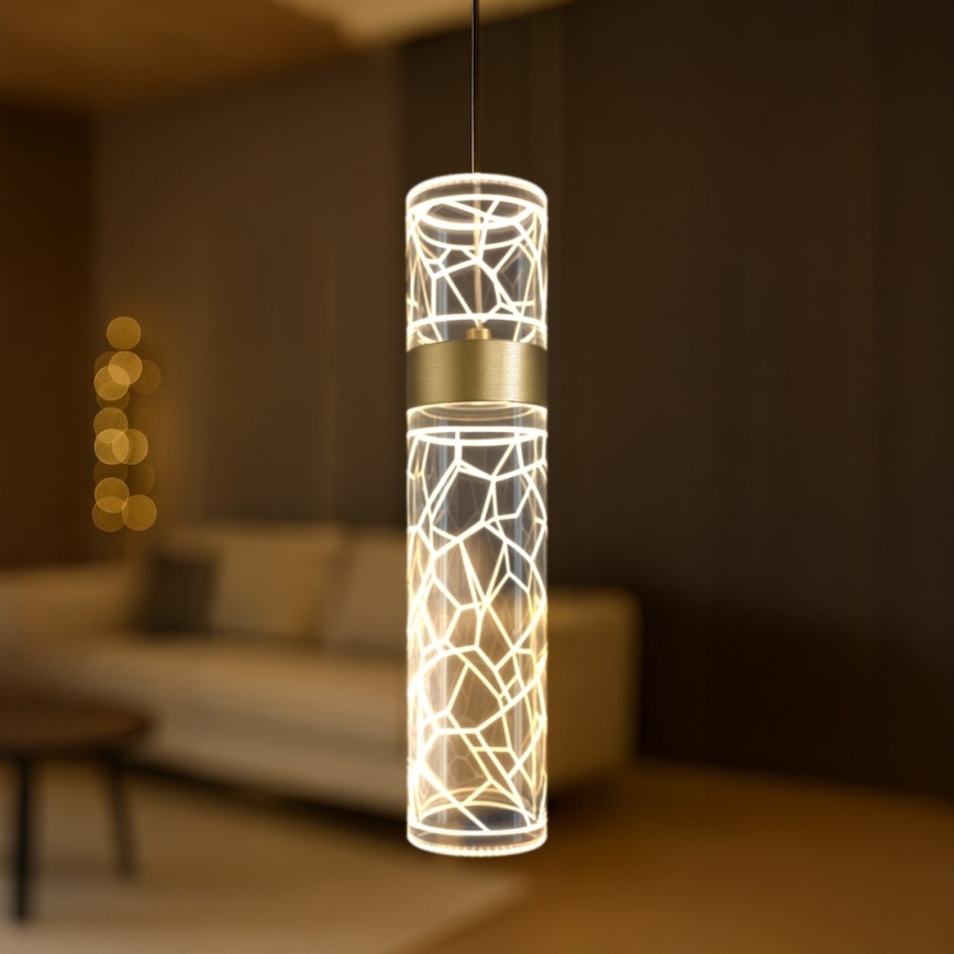 LED-pendellampa på vajer LAGOS LED/8W/230V, guld