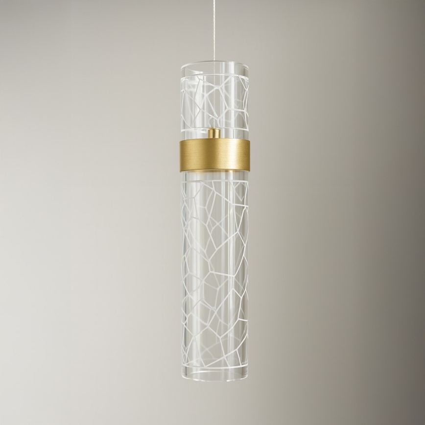 LED-pendellampa på vajer LAGOS LED/8W/230V, guld