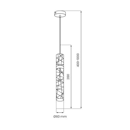 LED-pendellampa på vajer LAGOS LED/8W/230V, guld