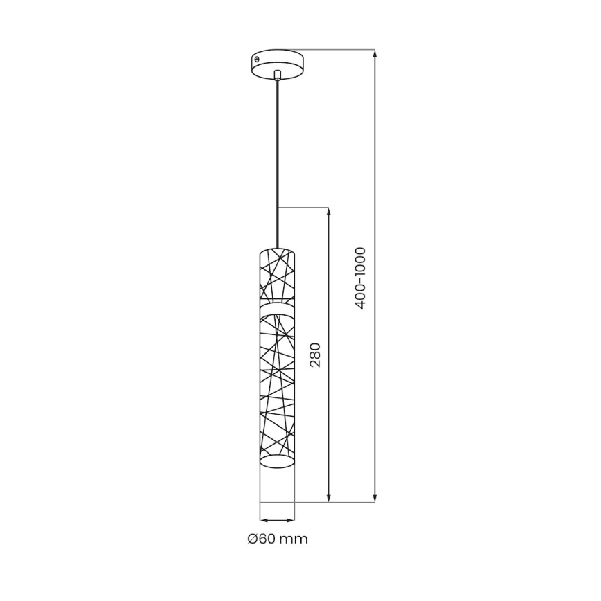LED-pendellampa på vajer LAGOS LED/8W/230V, guld
