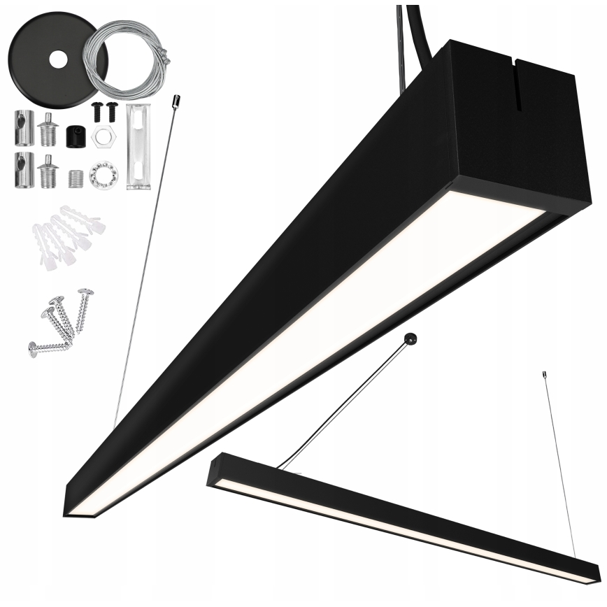 LED-pendellampa på vajer LED/44W/230V 4000K 120 cm svart