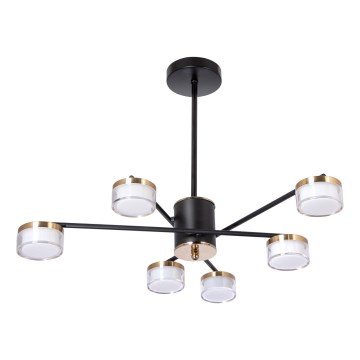 LED pendelljuskrona 6xLED/6W/230V 3000-6500K diameter 59 cm guld/svart