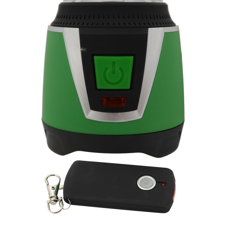 LED Portabel lampa LED/3xLR20 IP44 svart/grön+ fjärrkontroll