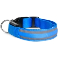 LED Rechargeable hund collar 35-43 cm 1xCR2032/5V/40 mAh blå