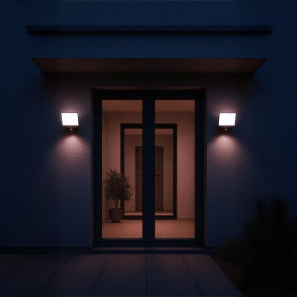 LED-reflektor med rörelse- och skymningssensor DAVOS LED/30W/230V IP54 svart