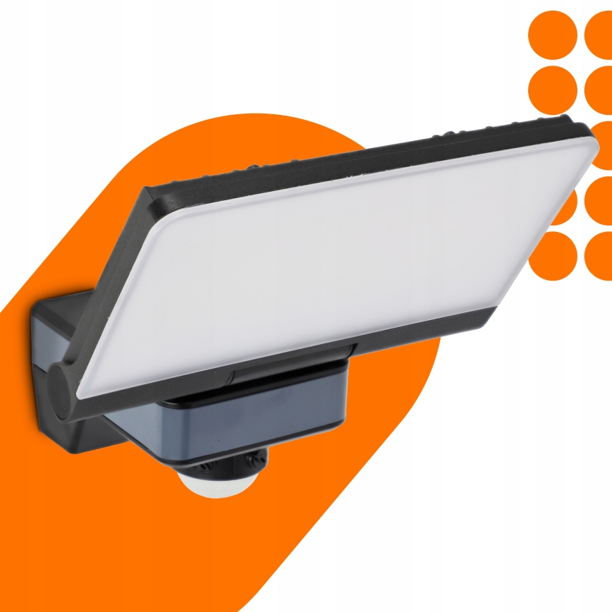 LED-reflektor med rörelsesensor och skymningssensor LED/44W/230V 4200K IP54 svart
