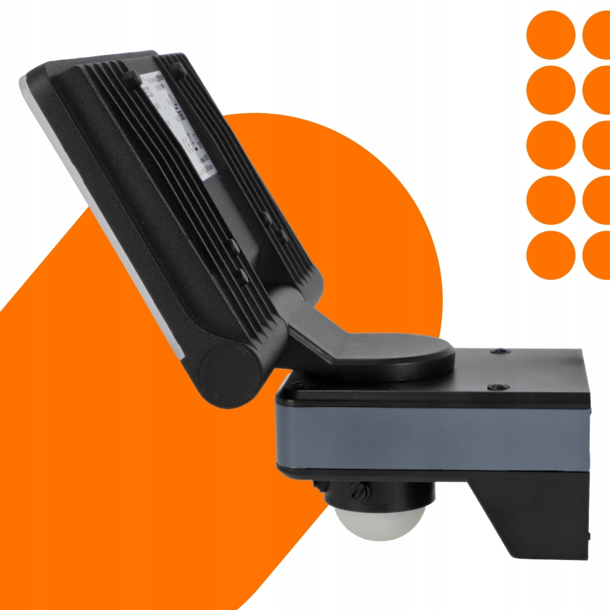LED-reflektor med rörelsesensor och skymningssensor LED/44W/230V 4200K IP54 svart