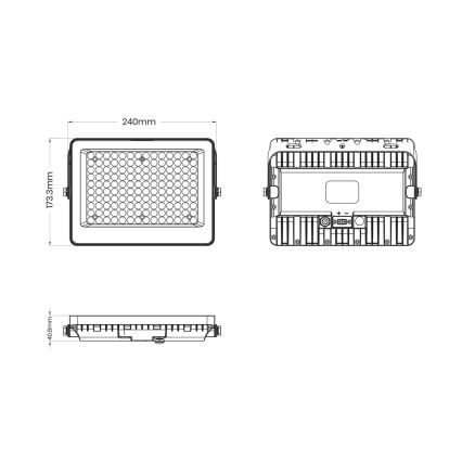 LED-strålkastare med solpanel FOCUS LED/100W/15000 mAh 3,2V 6000K IP65 + fjärrkontroll