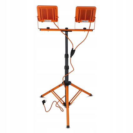 LED-reflektor med stativ 2xLED/50W/230V 4500K IP65 orange