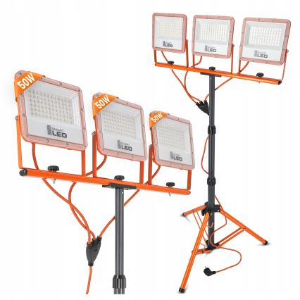 LED-reflektor med stativ 3xLED/50W/230V 4500K IP65 orange