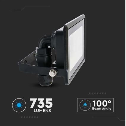 LED-strålkastare med direktanslutning SAMSUNG CHIP LED/10W/230V IP65 6500K svart