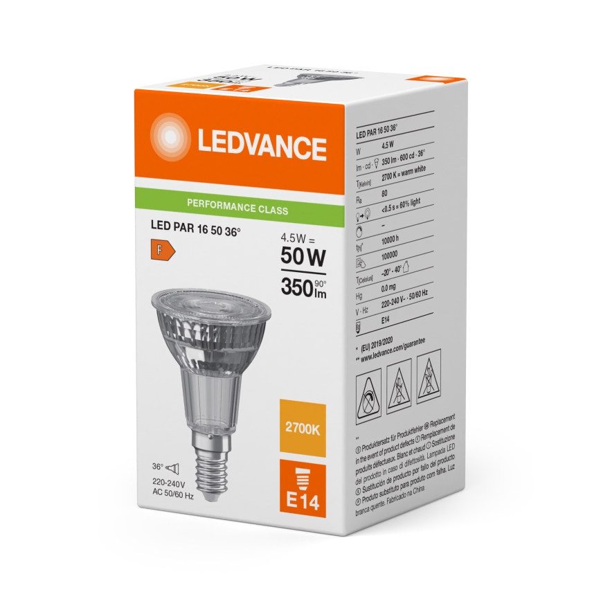 LED-reflektorlampa PAR16 E14/4,5W/230V 2700K 36° - Ledvance