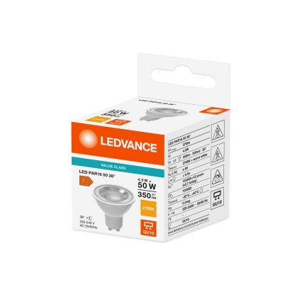 LED-reflektorlampa PAR16 GU10 4,5 W 230 V 2700 K 36° - Ledvance
