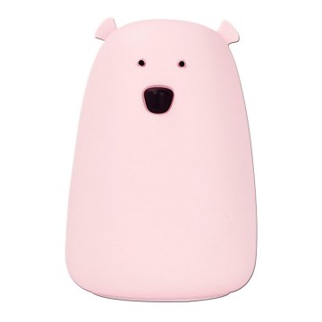 LED RGB Barnens touchlampa BEAR LED/0,8W/5V rosa + USB