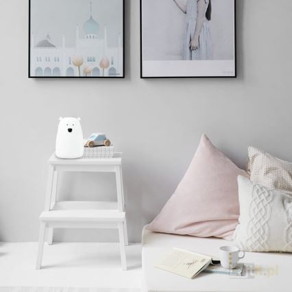 LED RGB Barnens touchlampa BEAR LED/0,8W/5V vit + USB